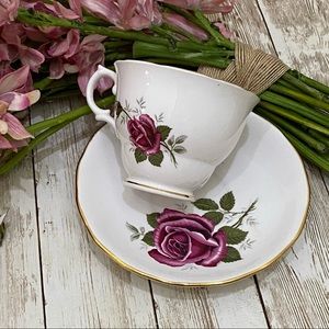Royal Kent Staffordshire Rose Tea Cup & Saucer Set